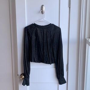 AFRM Black Snakeskin Key Hole Crop Top (Size M)